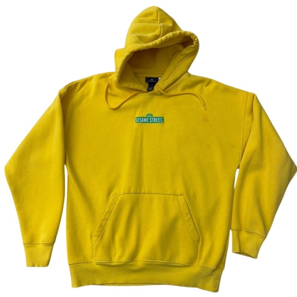 Sesame Street embroidered Bert and Ernie Yellow H&M hoodie sweatshirt Size Small
